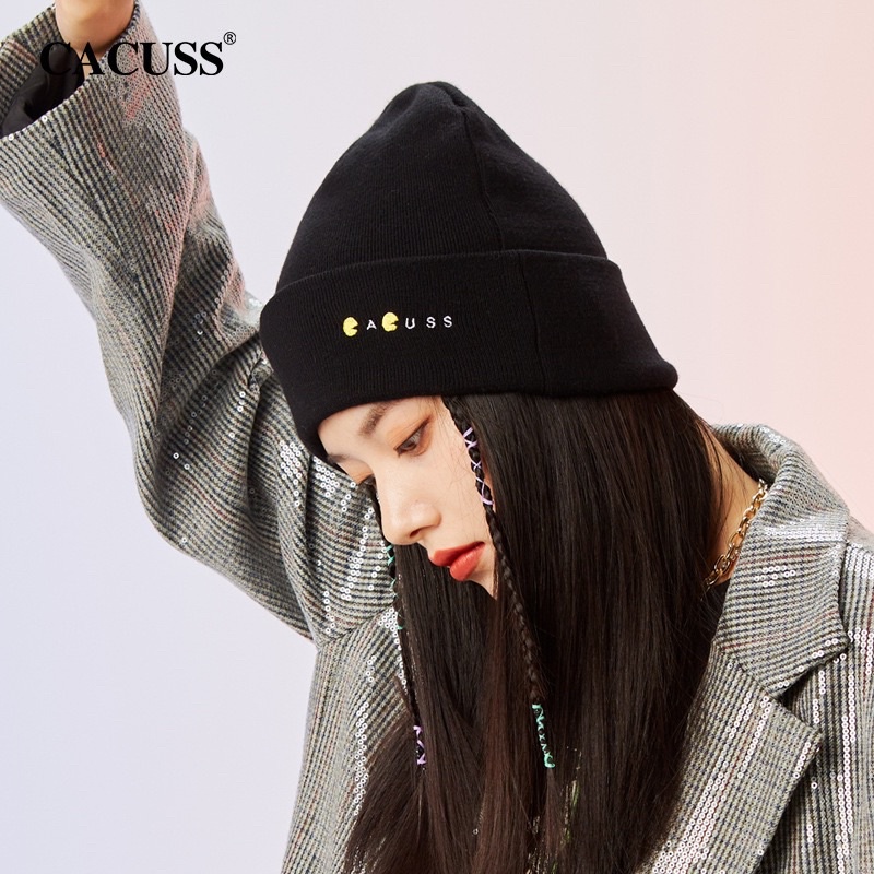 CHERISH (พร้อมส่ง) หมวกไหมพรม แบรนด์ CACUSS ของแท้(มีป้าย) หมวกแฟชั่น สีเขียว สีดำ