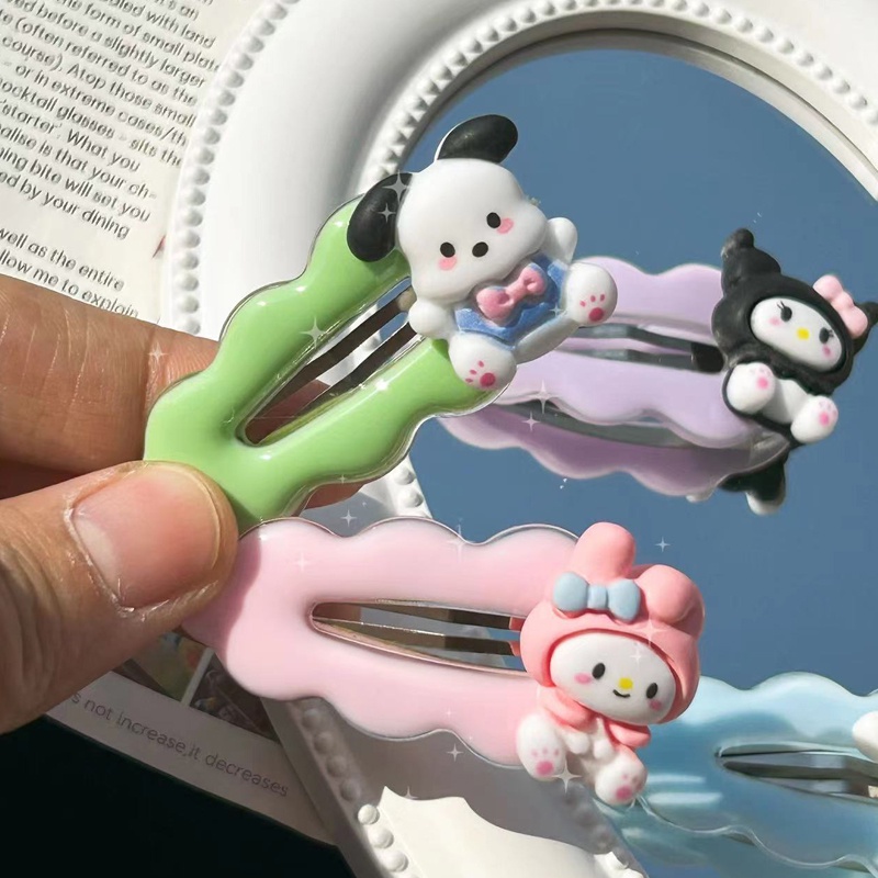 COD เมฆน่ารัก Sanrio Hair Clip Kuromi Hair Clip สาวหวาน Cartoon Hair Clip เด็กอุปกรณ์เสริมผม-det