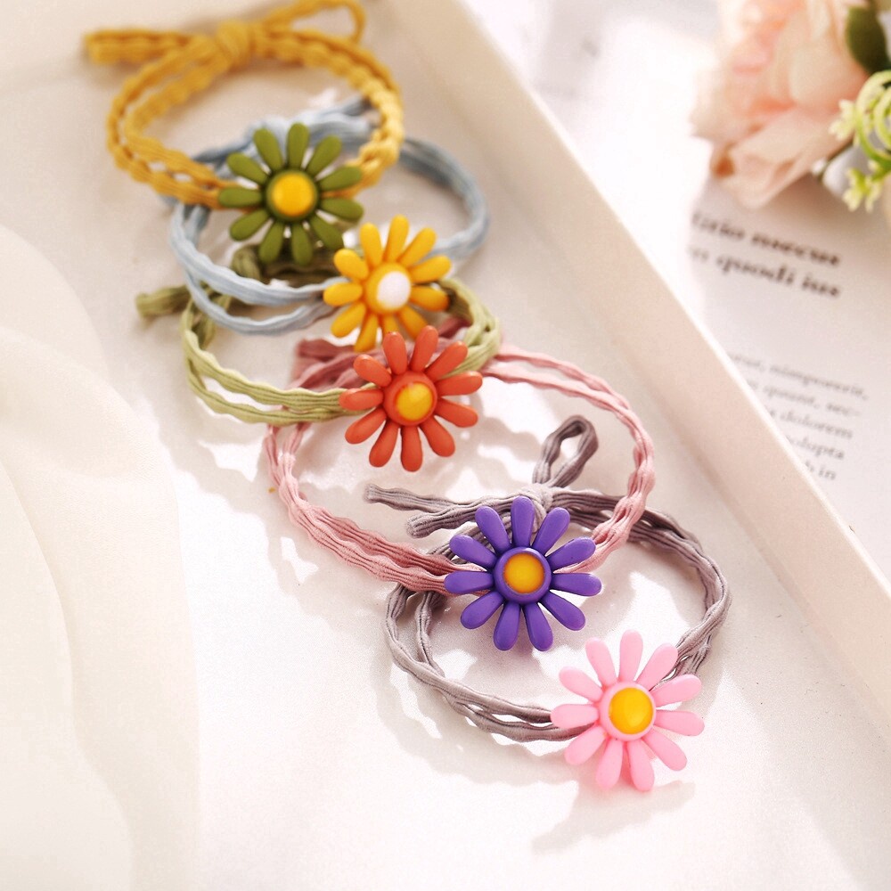 CODพร้อมส่ง rubber band ยางยืดมัดผมดอกเดซี่ ยางรัดผมเกาหลี หลากสี สาวเกาหลีสุดฮิต