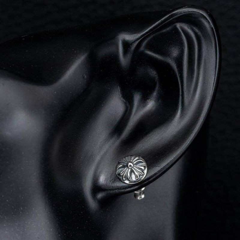Chrome Hearts Sterling Silver 925 เครื่องประดับเงินแท้ ต่างหู Cross Stud Earring Code:CED004