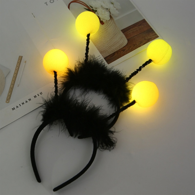 Ch*【พร้อมส่ง】ที่คาดผมผึ้งน่ารัก เสาอากาศเรืองแสง สําหรับ Pedlars Headwear Halloween-party