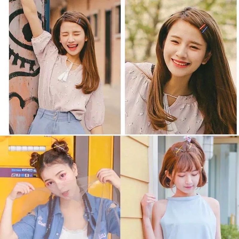 Cute 030 กิ๊บติดผม กิ๊บเสียบผม ยุค90 Y2K 10 ชิ้น/แผง