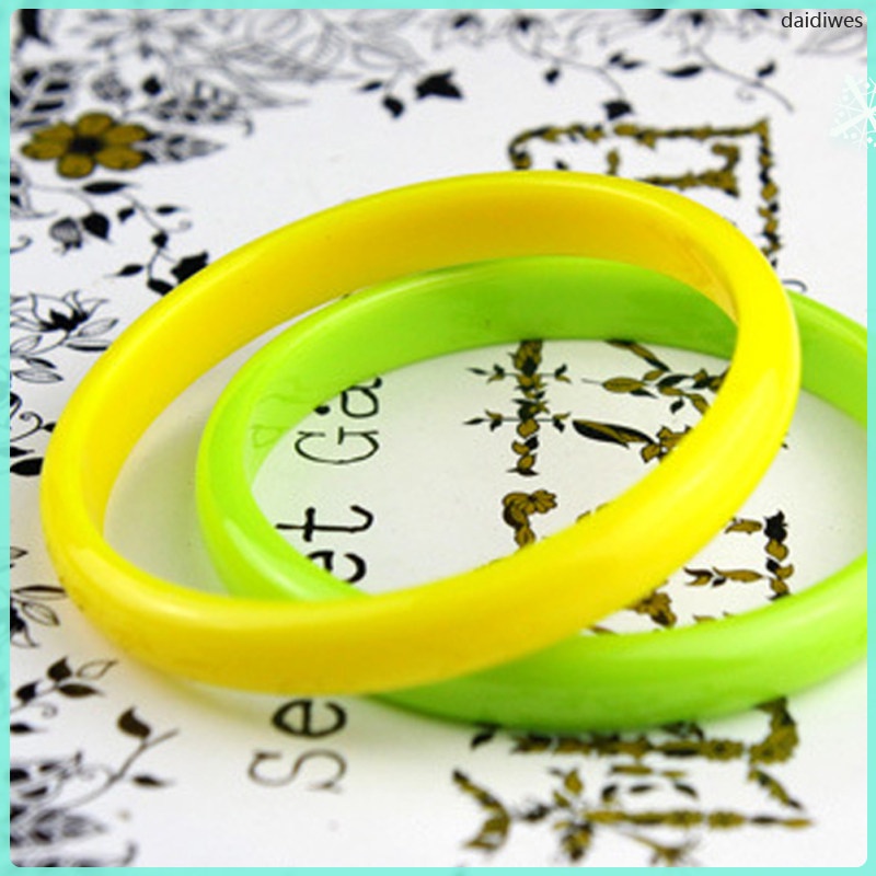 Daidiwes 6 ชิ้น สร้อยข้อมือ กําไลข้อมือ สีลูกกวาด เครื่องแต่งกายแฟชั่นเกาหลี