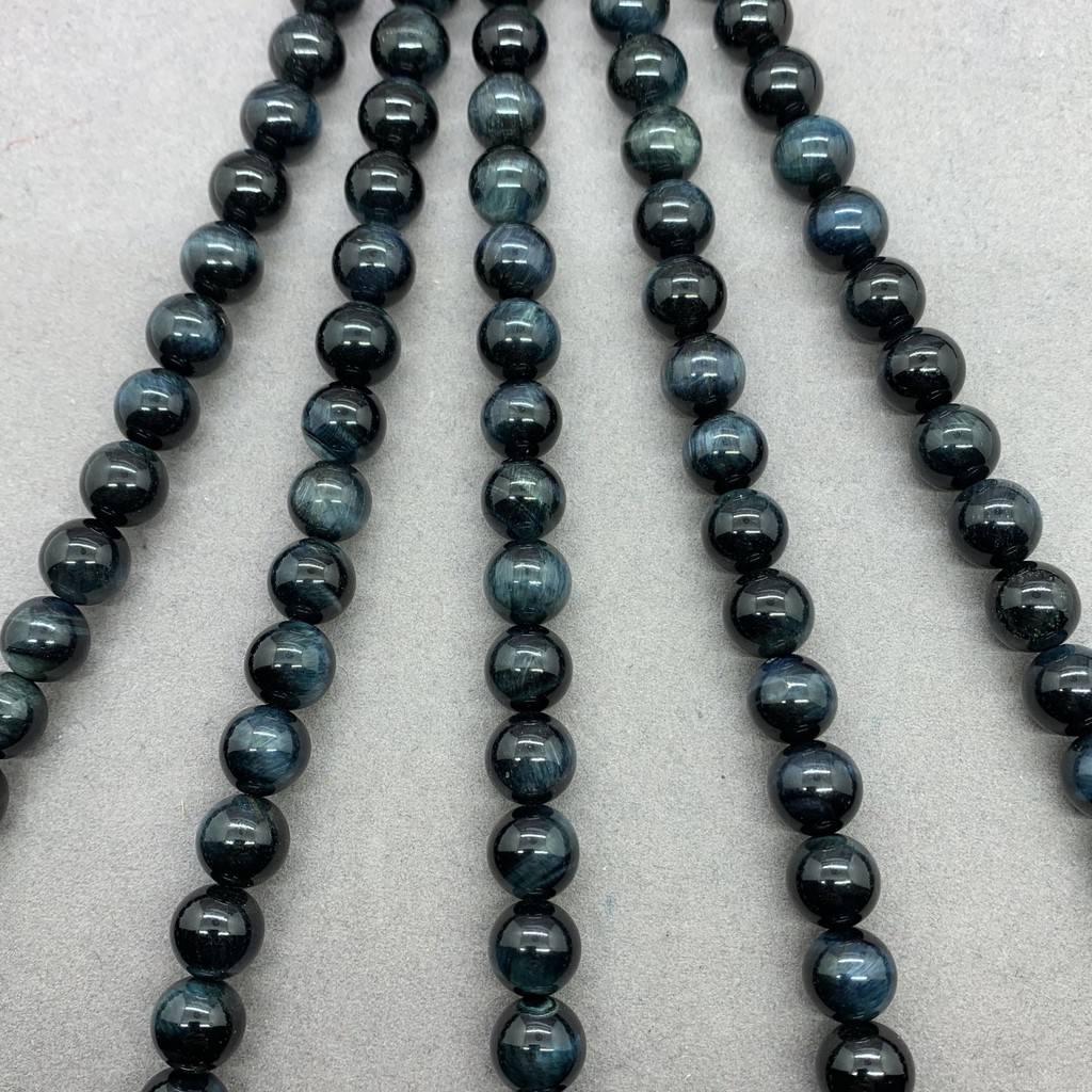 Deep Blue Tiger Eye Beads สีน้ำเงินเข้มเสือตาลูกปัดหินรอบ 4-16 มิลลิเมตรพลอยหลวม Spacer DIY ขายส่ง