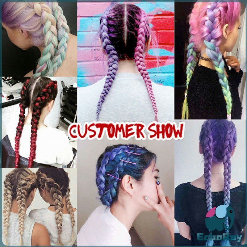 EchoRay ผมเปีย ไหมถักผม สีทูโทน แอฟริกันเดรดล็อกส์ wig braids