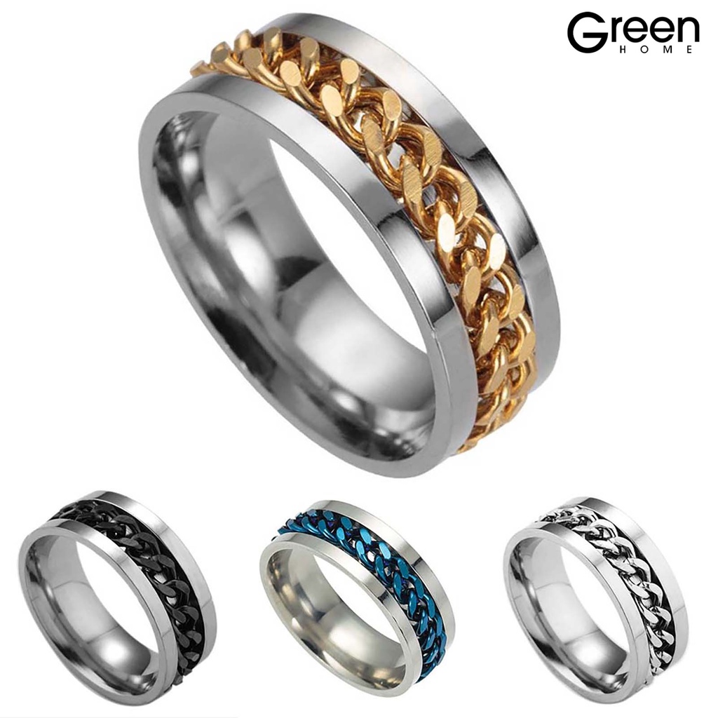 [Exquisite Jewelry House] แหวนสเตนเลส หมุนได้ สําหรับผู้ชาย