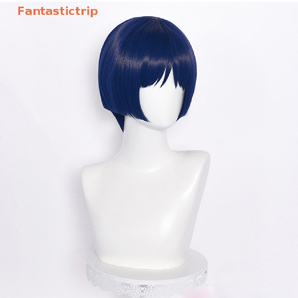 Fantastictrip Genshin Impact คอสเพลย์ Scaramouche วิกผมสีฟ้า วิกผมคอสเพลย์ อะนิเมะ วิกผมฮาโลวีน แฟชั่น