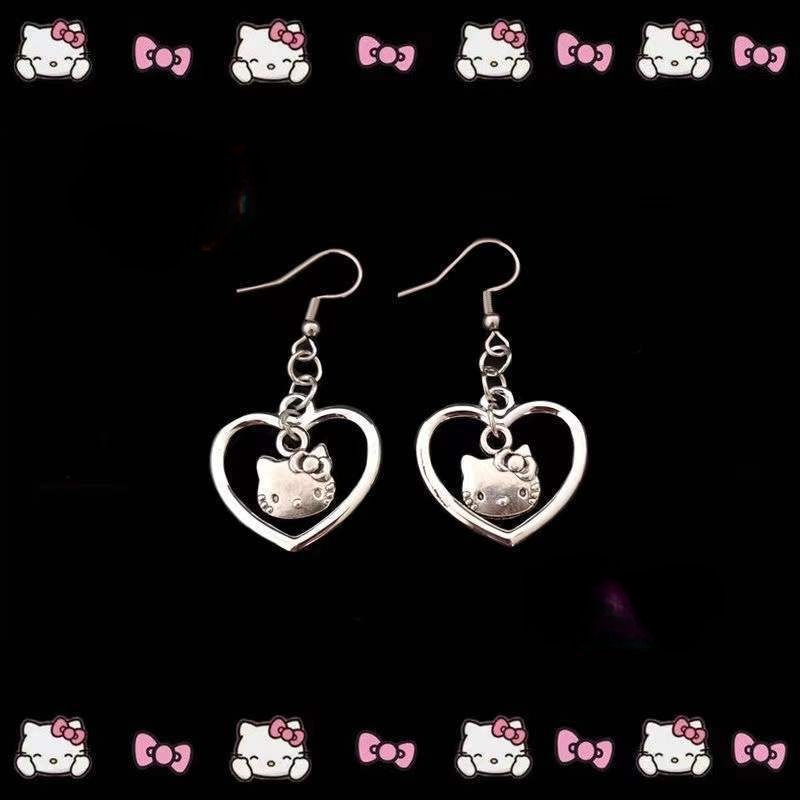 Fashion New Personality Harajuku Earrings Music Festival Peach Heart Love Cross Christ Hollow Asymmetric Earrings Earrings
