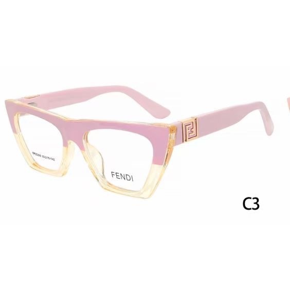 Fendi FENDI แว่นตากันแดดแฟชั่น ลําลอง กรอบอะซิเตท ผีเสื้อ ออปติคอล ทรงไม่สมมาตร lk