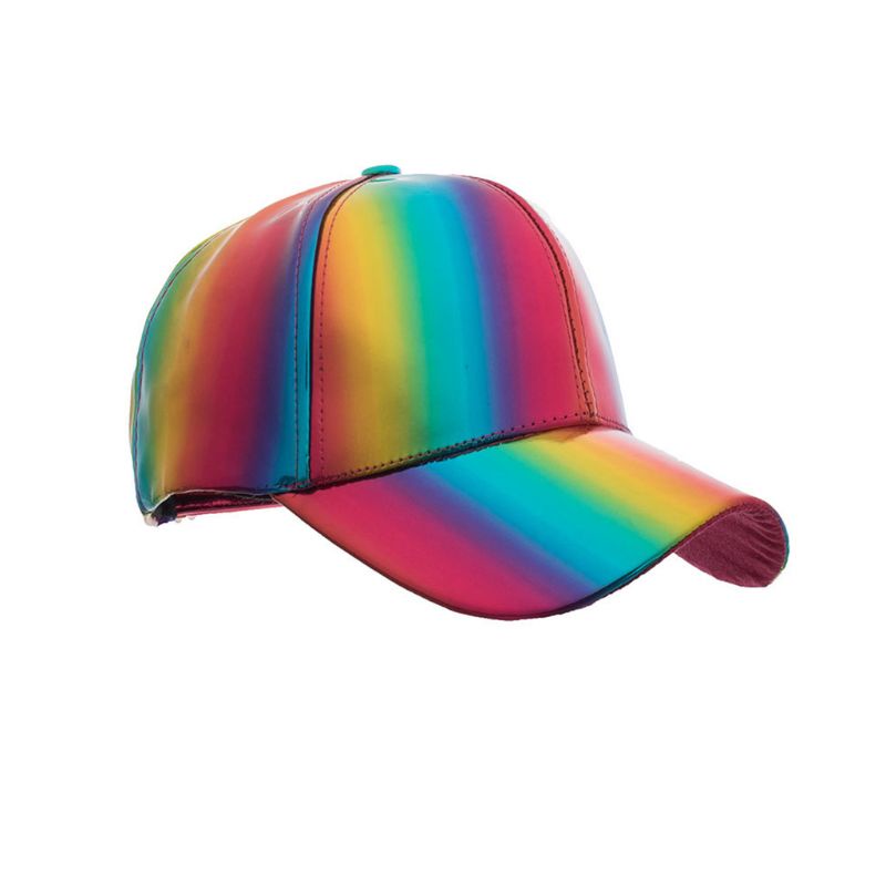 Flgo หมวกเบสบอลสะท้อนแสง สีรุ้ง เปลี่ยนสีได้ สําหรับผู้ชาย และผู้หญิง