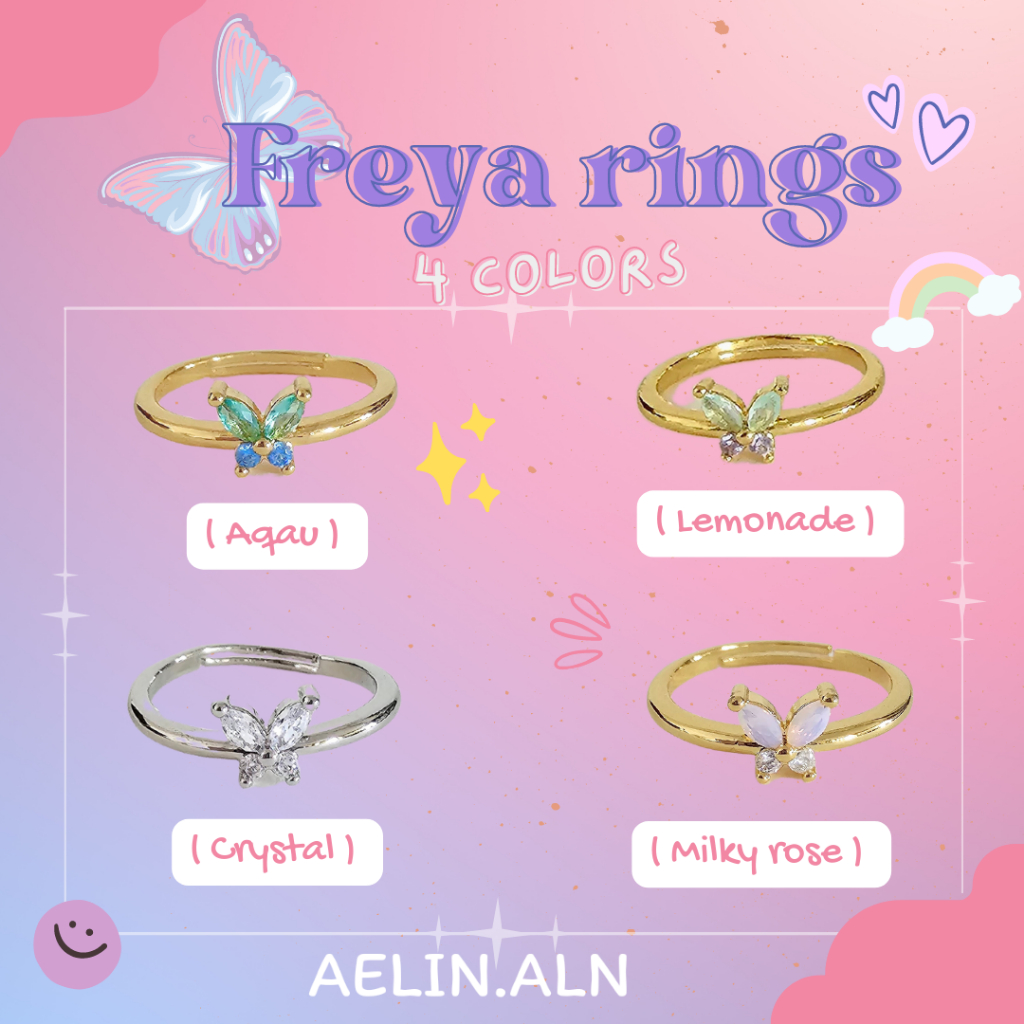 Freya rings - Aelin.aln แหวนเพทายผีเสื้อน่ารัก ไม่แพ้ไม่คัน