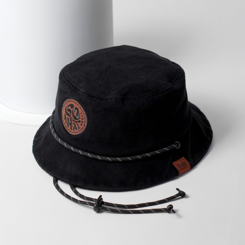 G157 Black หมวกบักเก็ต คอตตอนหนาพิเศษ ฟอกเฟด เบา นุ่ม ใส่สบาย ระบายอากาศได้ดี