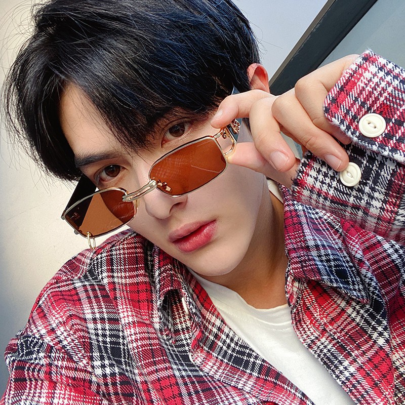 Gm Kris Wu Series Gw 002 03 ( Bk ) แว่นตากันแดด กรอบโลหะ ทรงสี่เหลี่ยม สีทอง