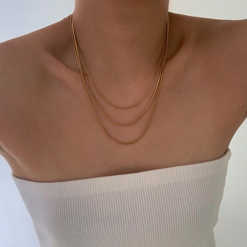 HER OBJECTIVE_HER SNAKE PLAIN NECKLACE IN 1/1.5MM
