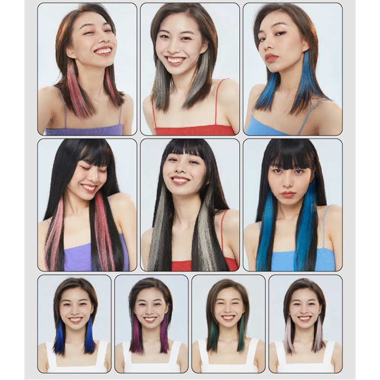 HOT  Hair Piece Color แฮร์พีช ช่อไฮไลท์ วิกผมผู้หญิงหลากสีวิกผมมนุษย์วิกผม 55 ซม กิ๊บช่อผม ไฮไลท์