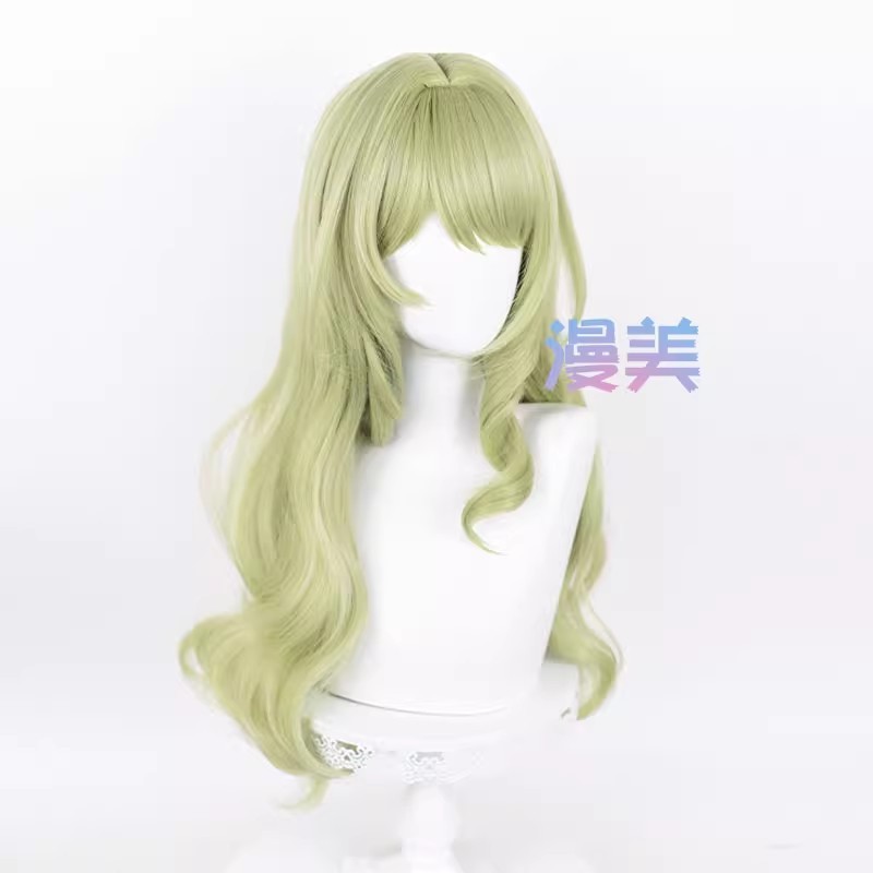 Honkai Impact 3rd Mobius Cosplay Wig 80cm Long Light Green Curly Heat Resistant Wigs