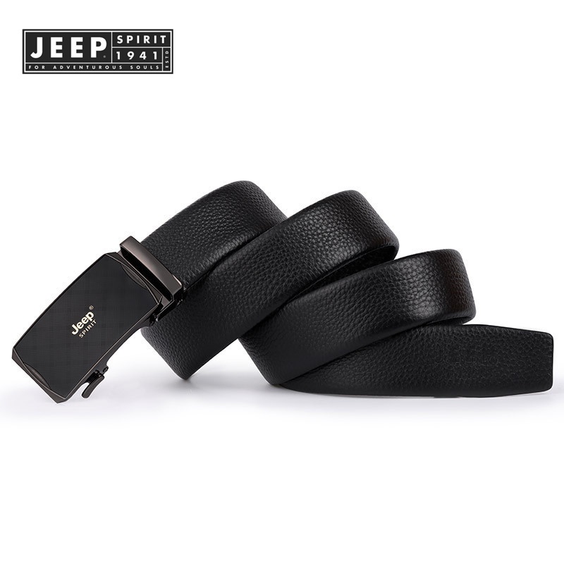 JEEP SPIRIT 1941 ESTD เข็มขัดหนังวัวแท้ หัวเข็มขัดอัตโนมัติ สําหรับผู้ชาย