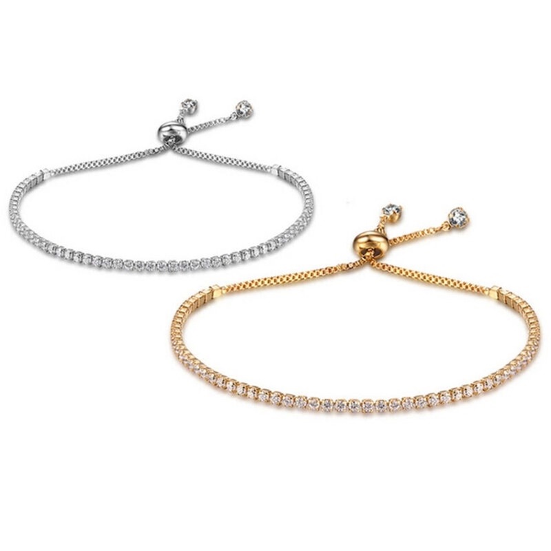 J&L สร้อยข้อมือคริสตัลประดับ Rhinestone เครื่องประดับแฟชั่นสตรี