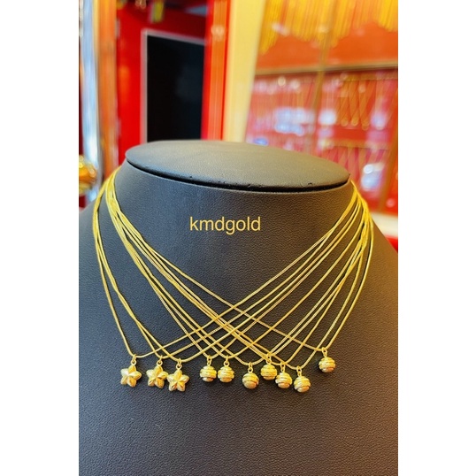 KMDGold สร้อยคอทองแท้96.5% ครึ่งสลึง จี้ในตัว สินค้าขายได้จำนำได้ พร้อมใบรับประกันสินค้า