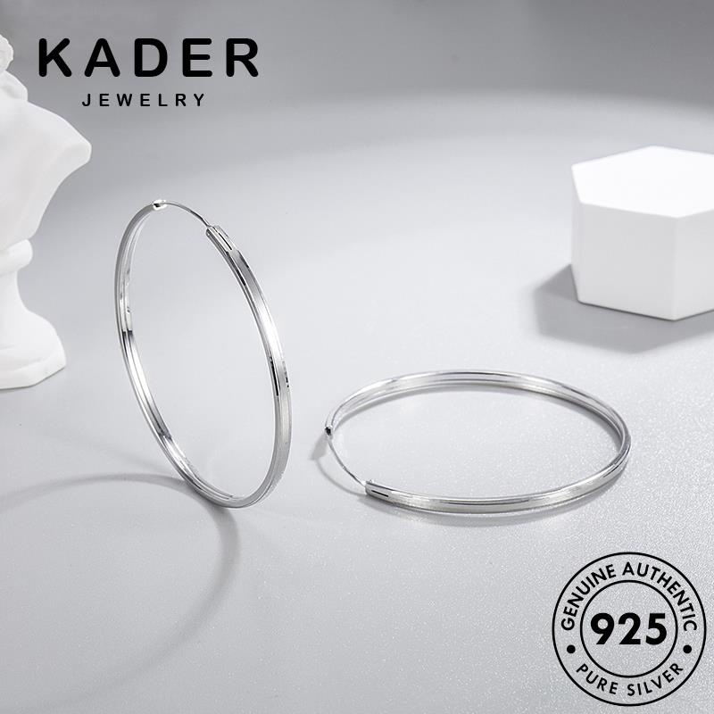Kader ต่างหูห่วงเงิน 925 ทรงกลม ขนาดใหญ่ เครื่องประดับ สําหรับผู้หญิง M001