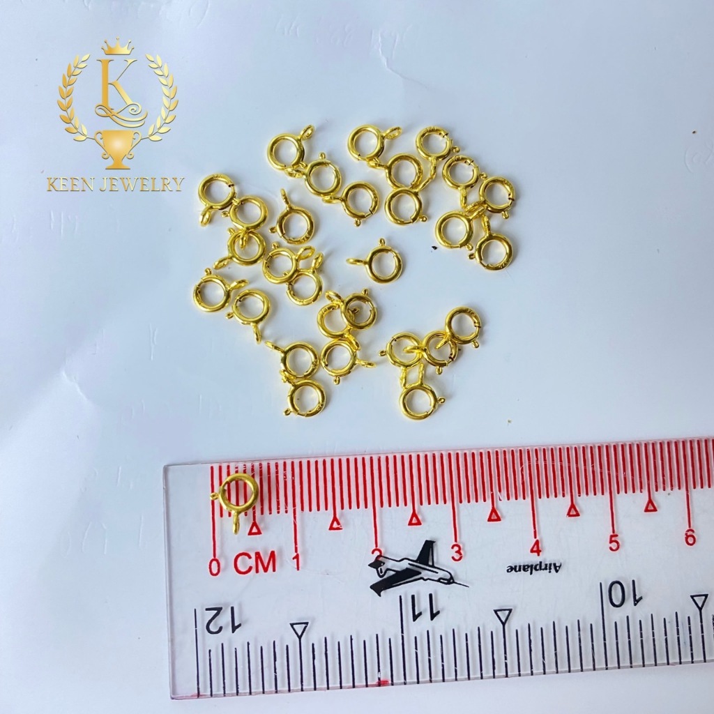 Keen jewelry ตะขอสปริงกลม 5 มิล ตะขอ สร้อย ตะขอทองแท้ 9K 37.5% อิตาลี่ น้ำหนัก 0.07 กรัม