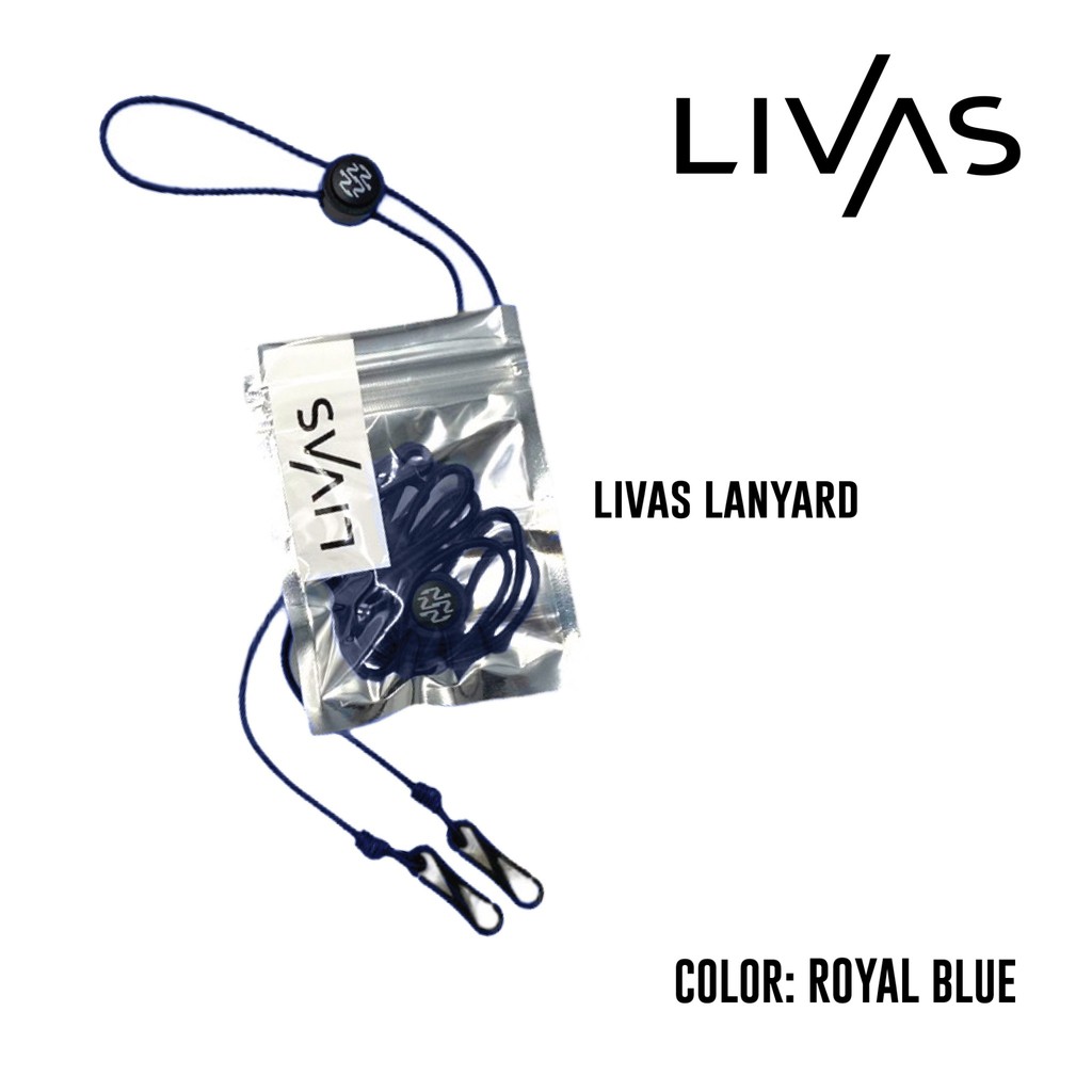 LIVAS สายคล้องแมส สายคล้องหน้ากาก สีน้ำเงิน Mask Lanyard Royal Blue สไตล์มินิมอล สไตล์เกาหลี แฟชั่นเกาหลี