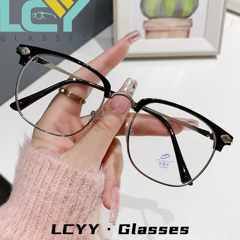 Lcyy2022 ใหม่ แว่นตา กรอบโลหะ ป้องกันแสงสีฟ้า สไตล์เรโทร สําหรับผู้ชาย -0°-5.0°/820