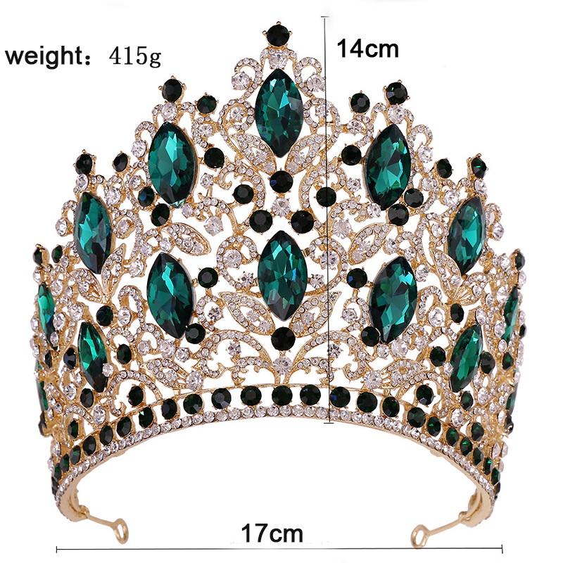 Levery Miss Pageant มงกุฎเจ้าหญิง ประดับพลอยเทียม ขนาดใหญ่ สําหรับเจ้าสาว งานแต่งงาน