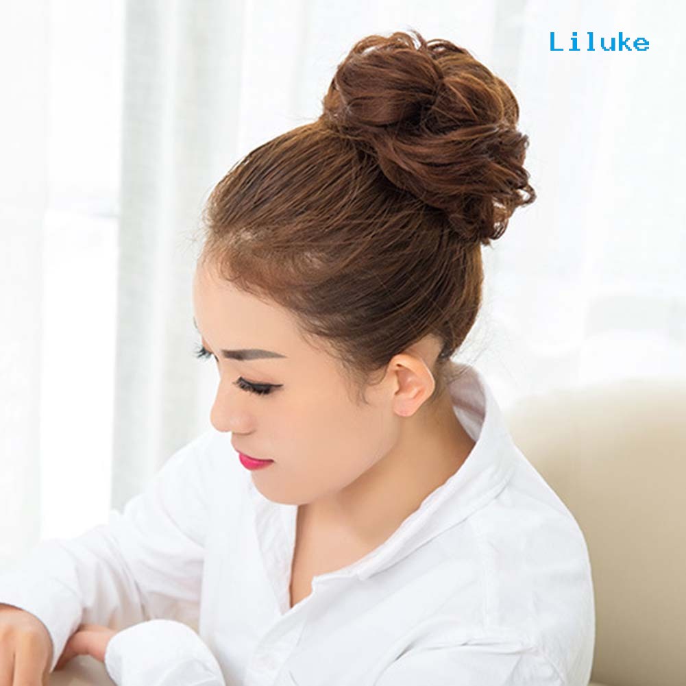 Lk- ผู้หญิง ยืดหยุ่น ผม บันหางม้า ต่อผม ยุ่ง หยักศก อุปกรณ์เสริมผม