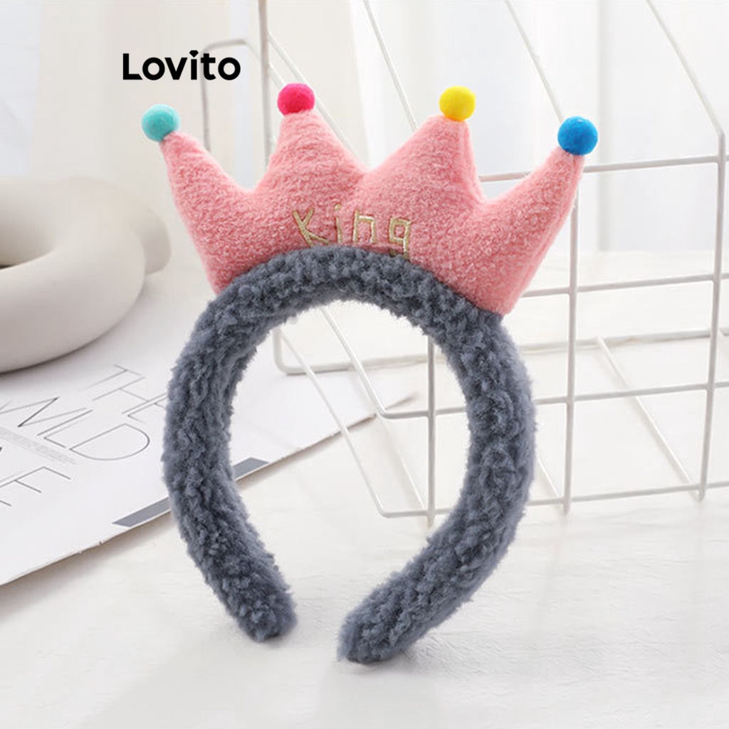 Lovito ที่คาดผมผู้หญิง รูปมงกุฎ สไตล์น่ารัก สำหรับใส่ล้างหน้า LFA10423