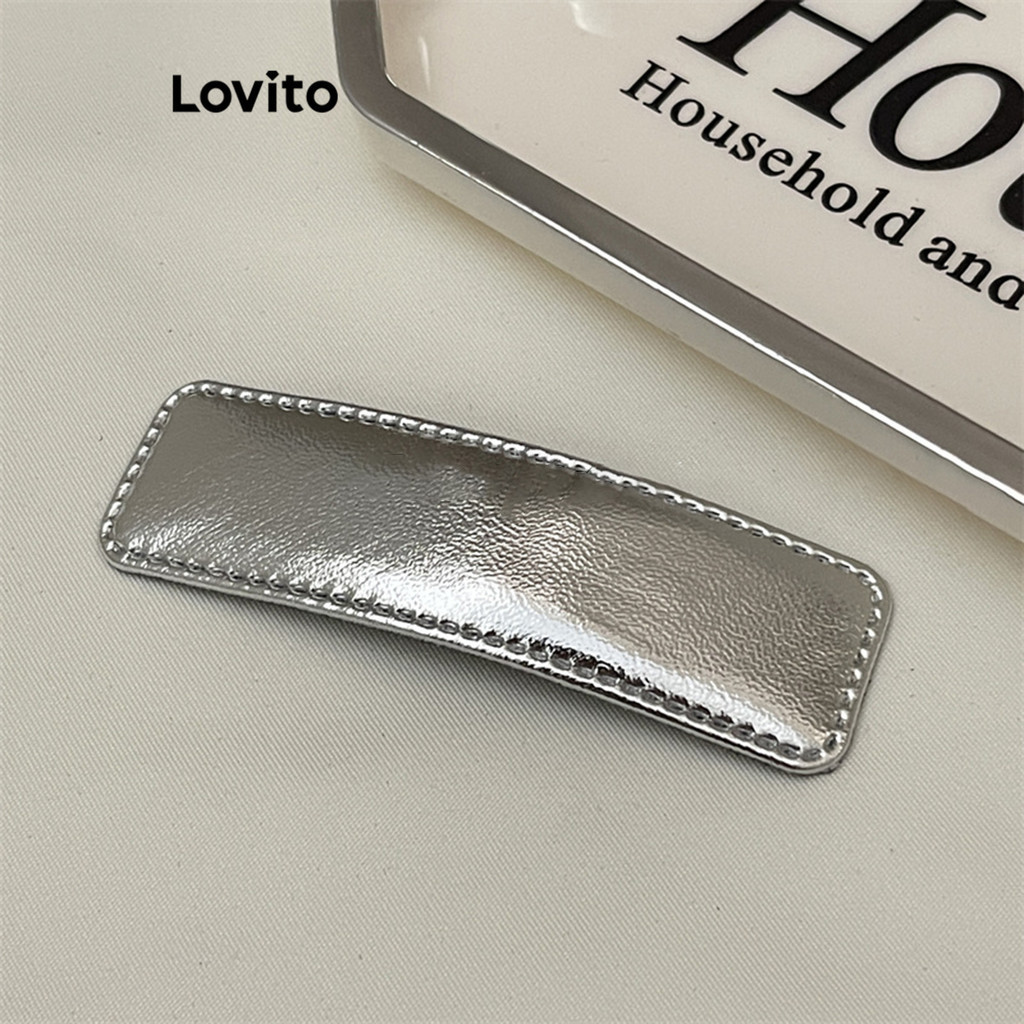 Lovito ที่คาดผมโลหะ เนื้อเรียบ ลําลอง สําหรับผู้หญิง LFA16215