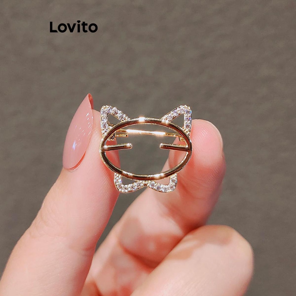 Lovito เข็มกลัดผู้หญิง รูปดอกไม้ โบว์ การ์ตูน สไตล์น่ารัก LFA09648