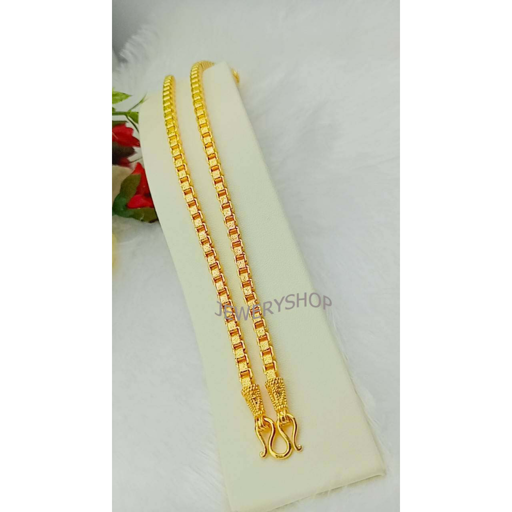 M092 สร้อยคอหุ้มทองหนัก2บาท ลายทาโร่ ยาว 24 นิ้ว  พร้อมตะขอปั๊ม 92.5 % ใส่ลงน้ำได้