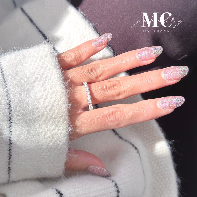 MCbrand.Jew  แหวนเงินเเท้ เพชรPremiumCZ✨รุ่น Lucy เพชรรอบวงง✅ไม่ลอกใส่ติดตัวได้เลย มีใบรับประกันสินค้า