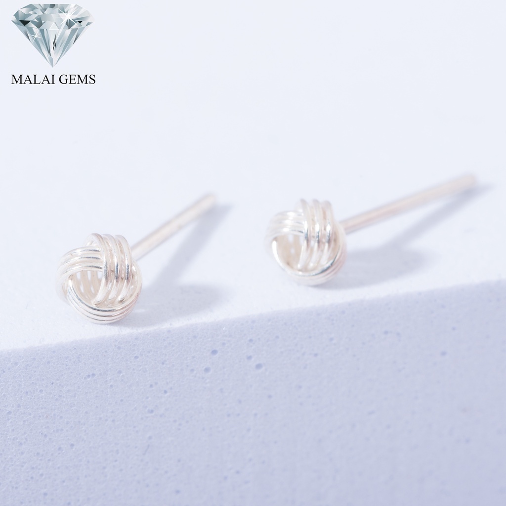 Malai Gems ต่างหูทรงตะกร้อ Silver 925 แท้ ตุ้มหูเงิน ตุ้มหูตะกร้อ ไม่มี Nickle ผสม ใส่ได้ทั้งชายและหญิง