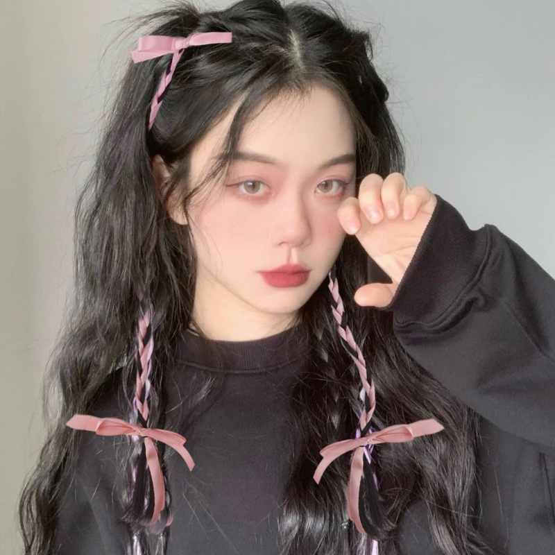 [Marvelous] กิ๊บติดผมหางม้า ริบบิ้นถักเปีย แฮนด์เมด Y2K สําหรับต่อยมวย