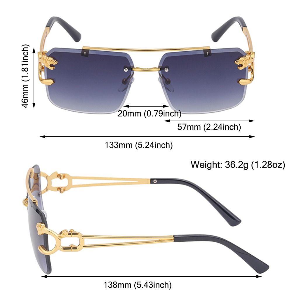 Melodygoods1 แว่นตากันแดด ไร้ขอบ แฟชั่น กรอบโลหะ แว่นตาไร้กรอบ Steampunk แว่นตากันแดด