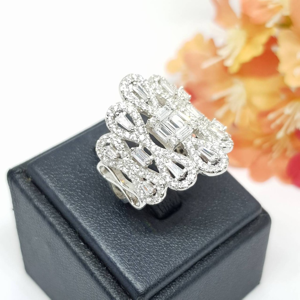 Memorine Jewelry แหวนเงินแท้ 925 ฝังเพชรสวิส (CZ) : ONLR496