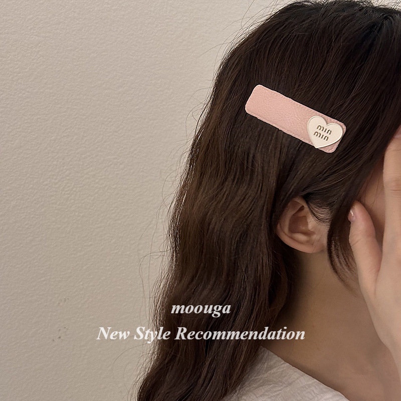 Moouga/ กิ๊บติดผมหนัง ลายตัวอักษร สไตล์เกาหลี สําหรับผู้หญิง