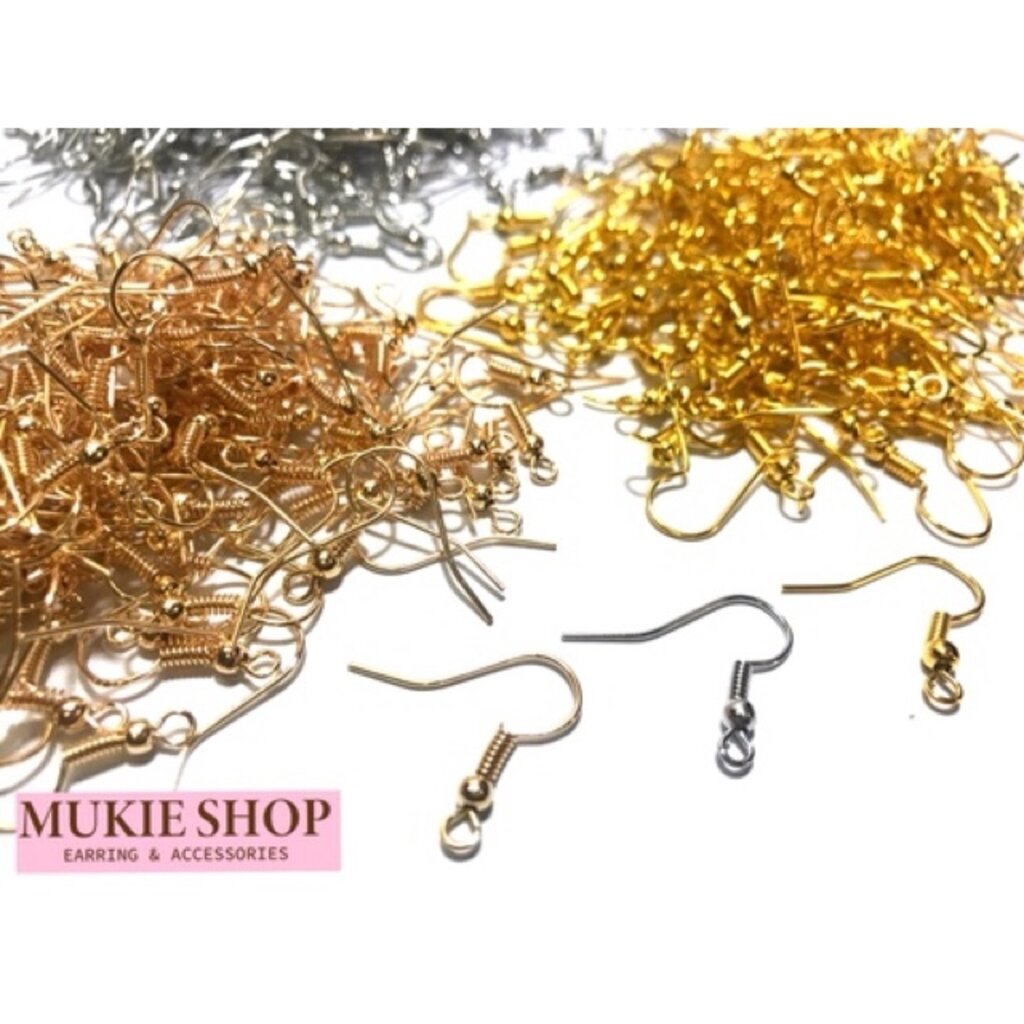 Mukie shop DIY รวม ก้านต่างหู ต่างหู (แบบ Basic) อะไหล่ต่างหู แพ็ค 20,50 ชิ้น มุกี้ ช้อป