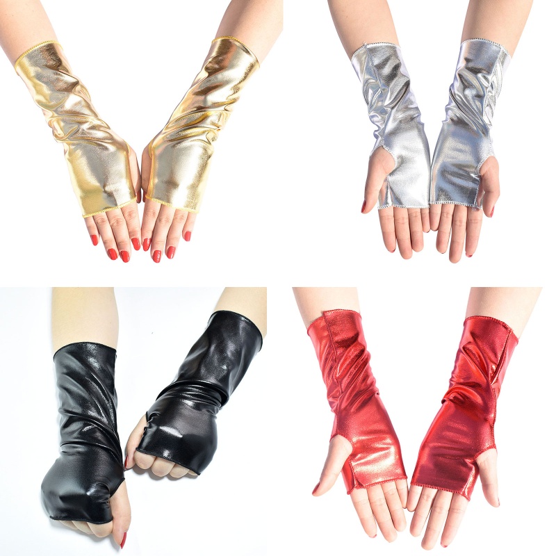 Nerv ถุงมือหนัง แบบสั้น สไตล์พังก์ ไม่มีนิ้ว สําหรับแต่งตัวฮาโลวีน