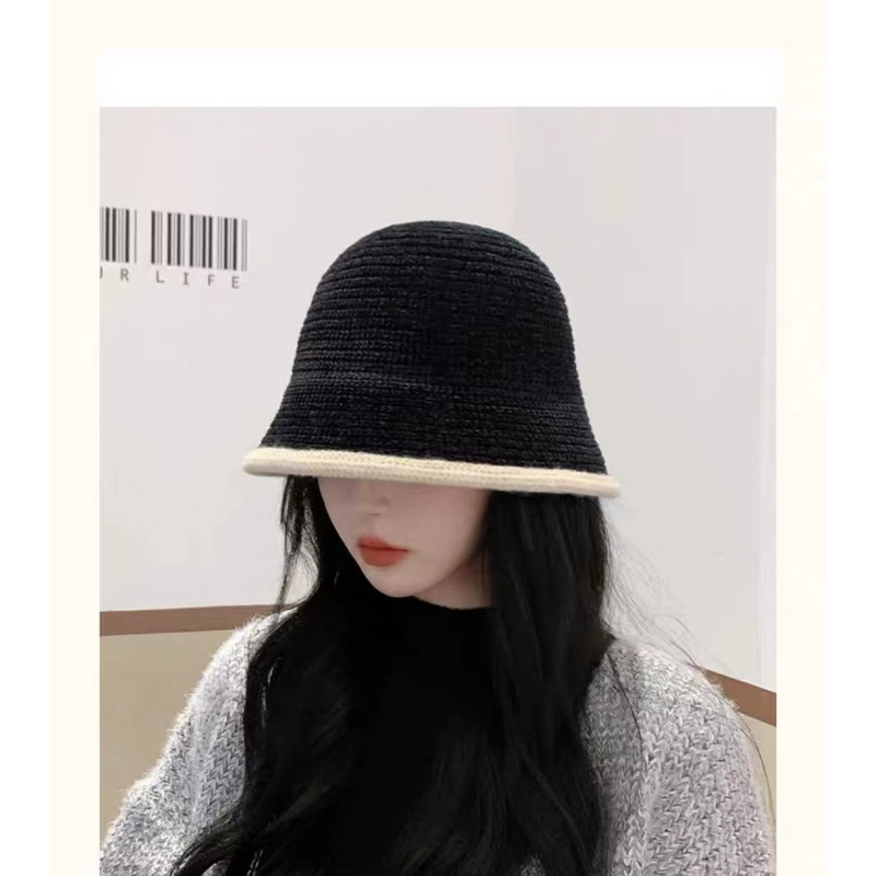 New#bucket หมวกไหมพรมสไตล์ญี่ปุ่นแบบใหม่（底纹）