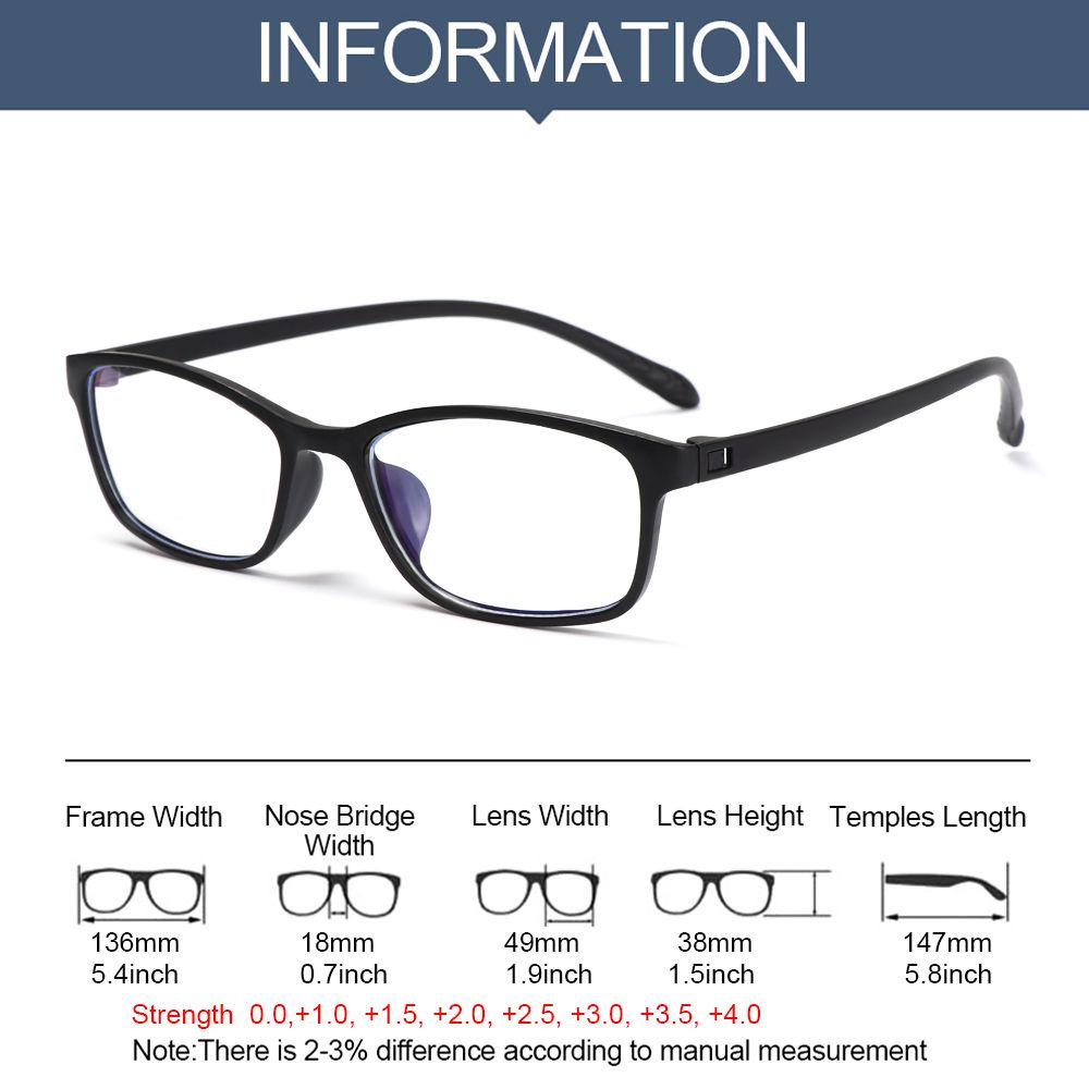Nextshop Tr90 Presbyopia แว่นตาอ่านหนังสือน้ําหนักเบา + 0.00~4.0 แว่นขยายป้องกันแสงสีฟ้า
