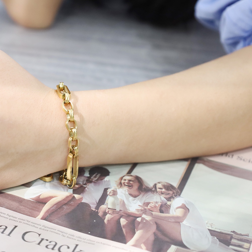 Niche สร้อยข้อมือสเตนเลส 18K ชุบสุญญากาศ สไตล์ยุโรป อเมริกัน