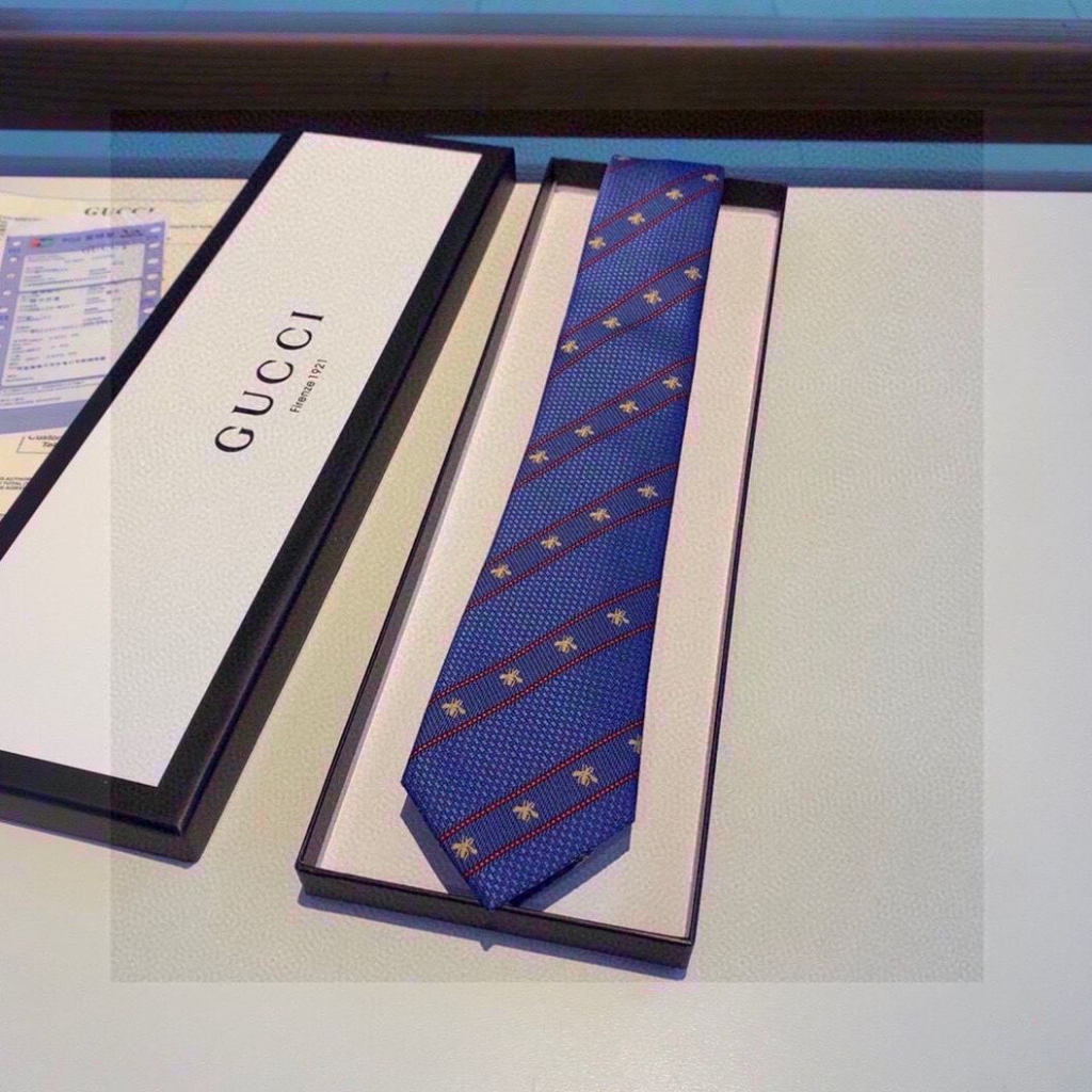 Novo _ Gucc เนคไทผ้าไหม สไตล์อังกฤษ สําหรับผูกกล่องของขวัญ งานแต่งงาน