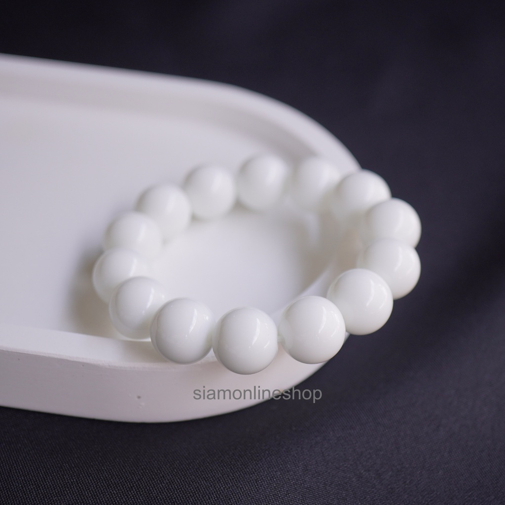 OPAL หินโอปอลสีขาว เลือกขนาดเม็ดหินได้ ( 4/6/8/10/12 มม. ) หินมงคล หินแห่งความปรารถนา by siamonilneshop