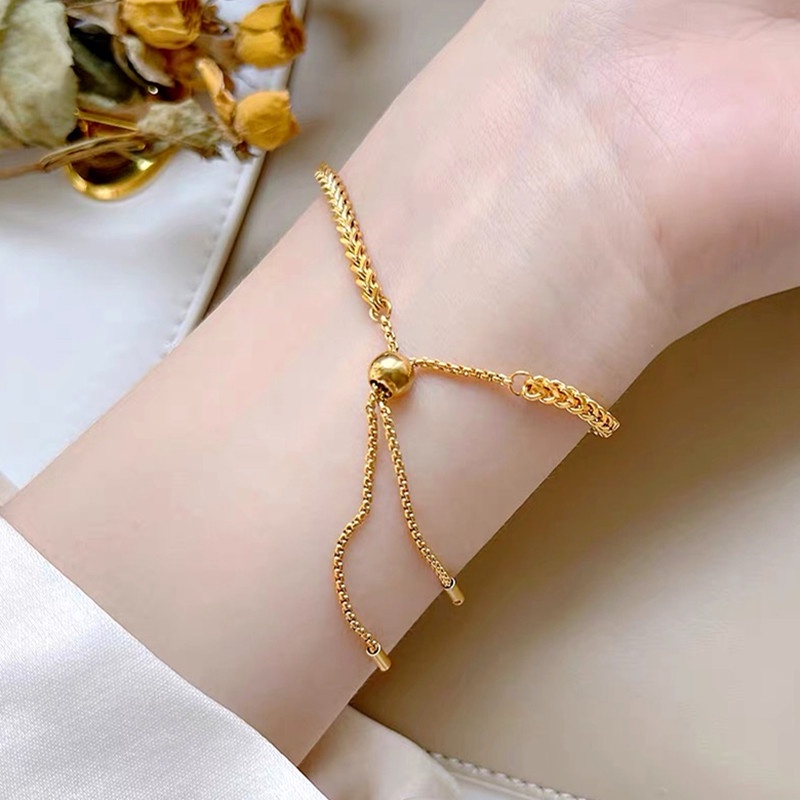 OYJR สร้อยข้อมือสแตนเลส สายรัดปรับได้ แฟชั่นเกาหลี สําหรับผู้หญิง คลาสสิก ของขวัญ