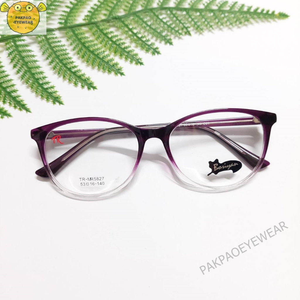 PAKPAOEYEWEAR รุ่น MR5827 BOSIYAN กรอบแว่นทรงแคทอาย แข็งแรง ทนทาน นำไปตัดเลนส์ได้จ้า