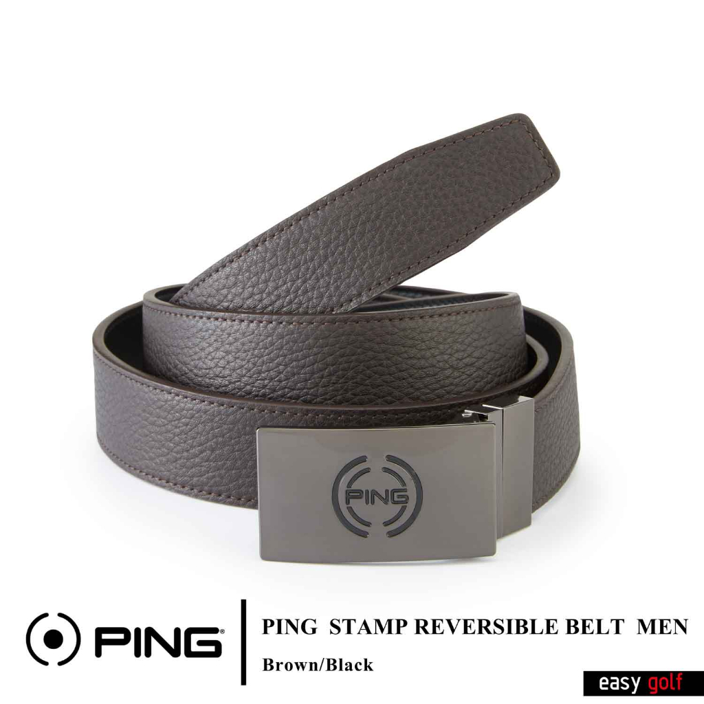 PING STAMP REVERSIBLE BELT  PING  BELT  เข็มขัดผู้ชาย เข็มขัดหนัง