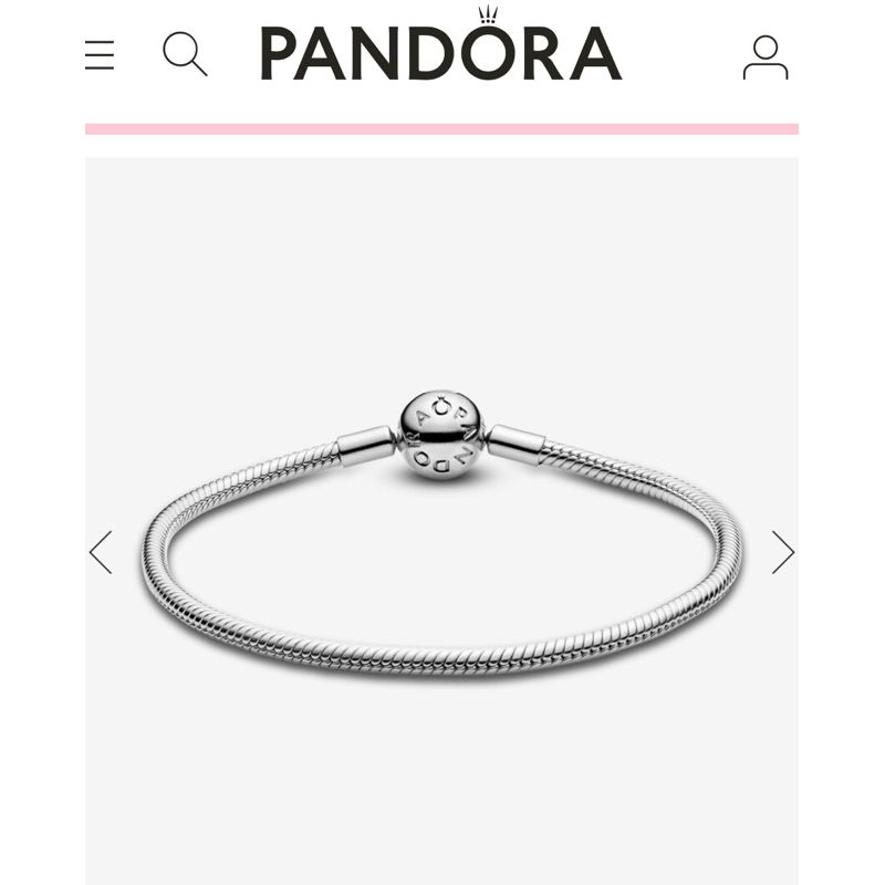Pandora moment snake chain bracelet size 18 แท้100%